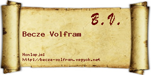 Becze Volfram névjegykártya